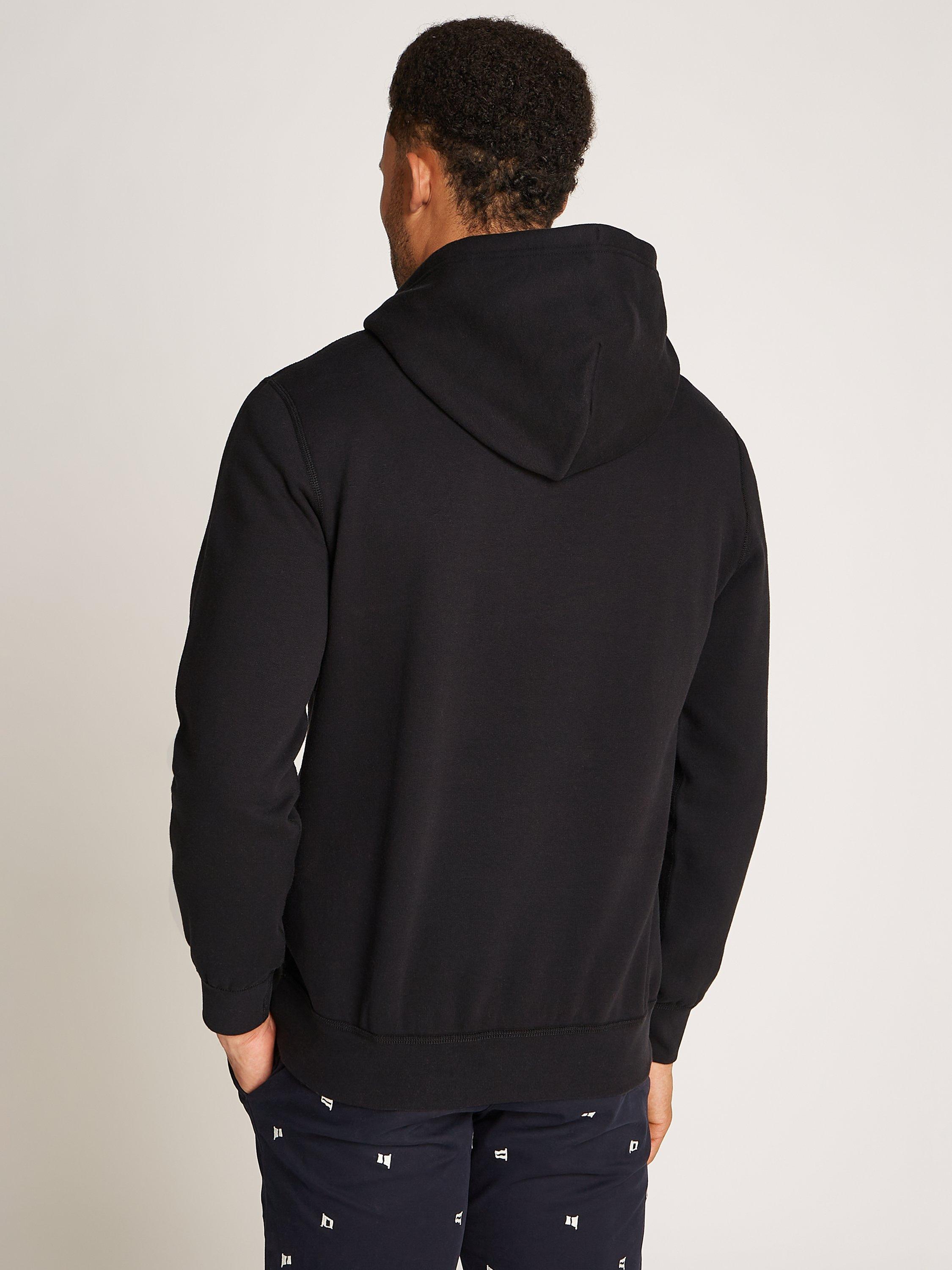 Product image 2 of 7, which shows Tommy Hilfiger Cotton Blend Fleece Hoodie, Black, XS