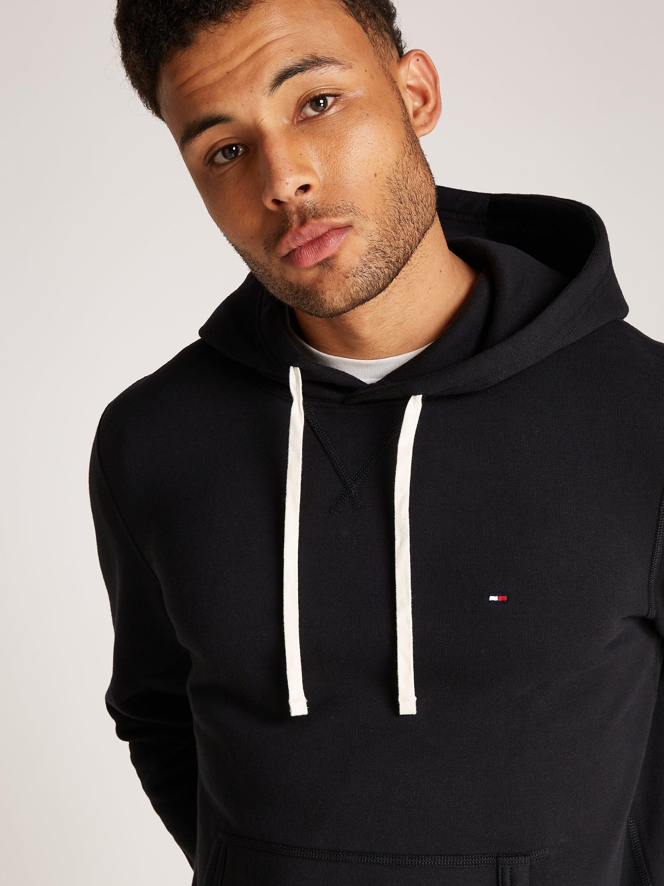 Product image 4 of 7, which shows Tommy Hilfiger Cotton Blend Fleece Hoodie, Black, XS