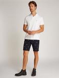 Tommy Hilfiger Liquid Cotton Blend Regular Fit Short Sleeve Polo Shirt, Navy, White