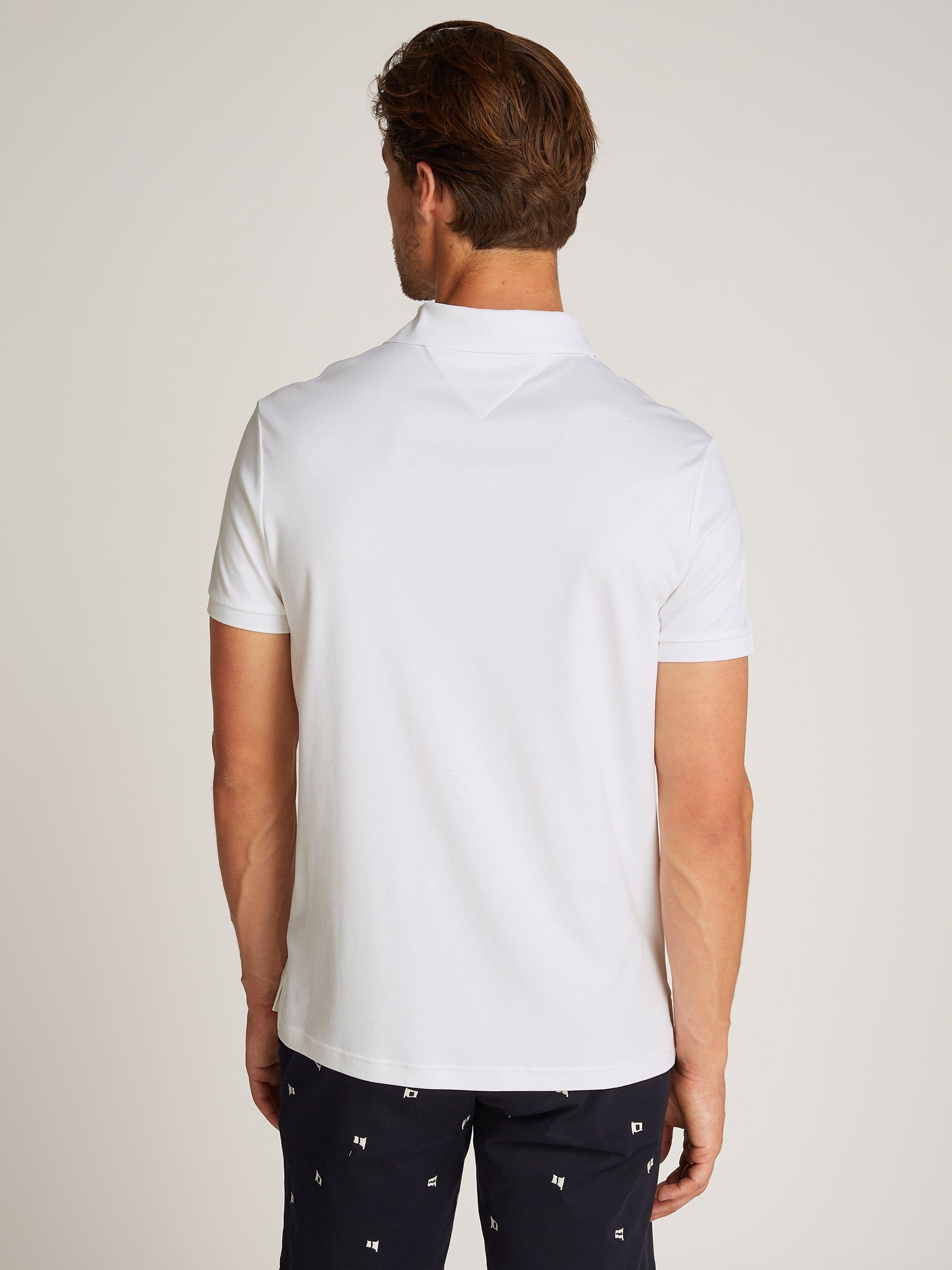 Product image 2 of 7, which shows Tommy Hilfiger Liquid Cotton Blend Regular Fit Short Sleeve Polo Shirt, White, XS