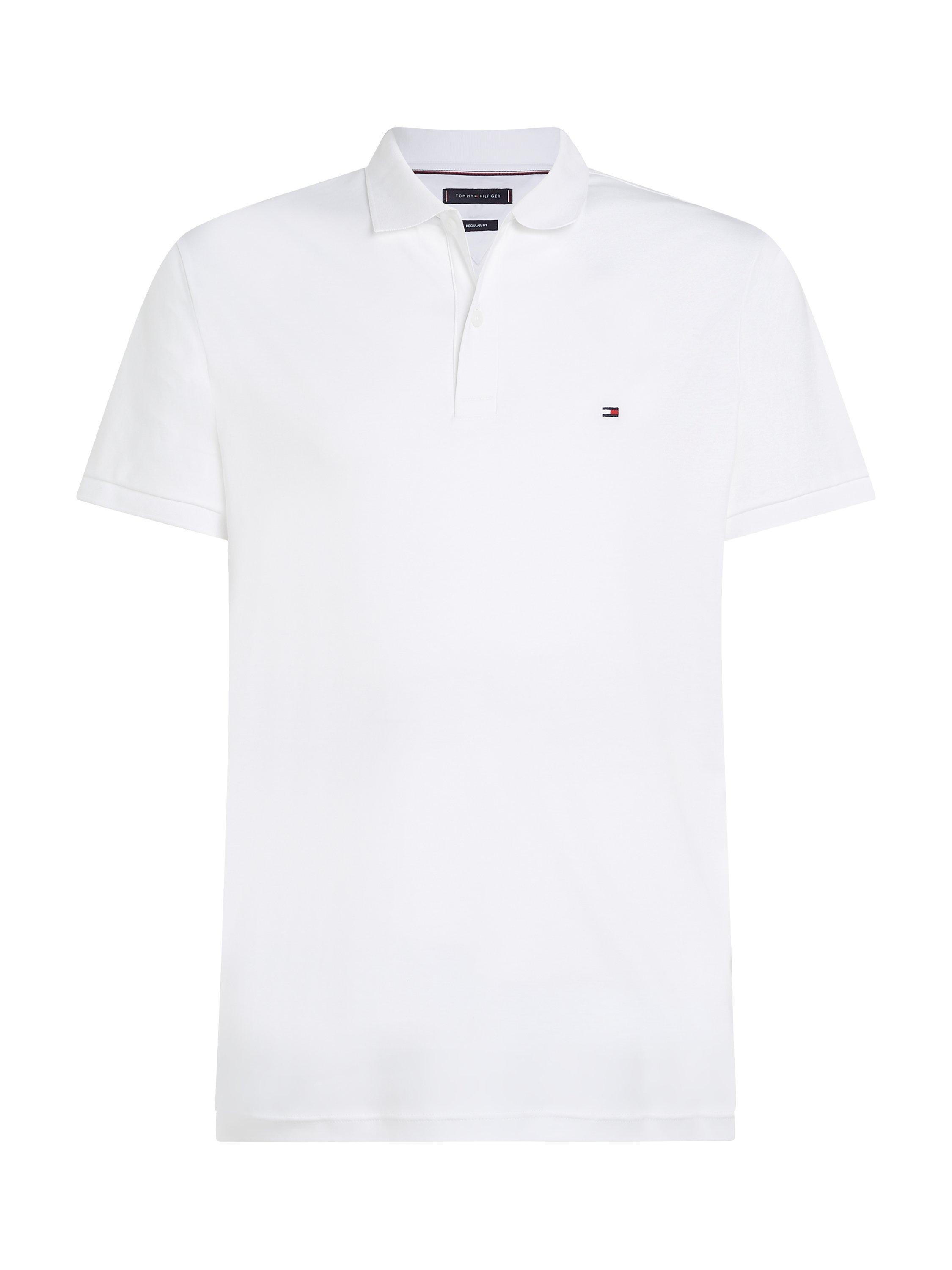 Product image 6 of 7, which shows Tommy Hilfiger Liquid Cotton Blend Regular Fit Short Sleeve Polo Shirt, White, XS
