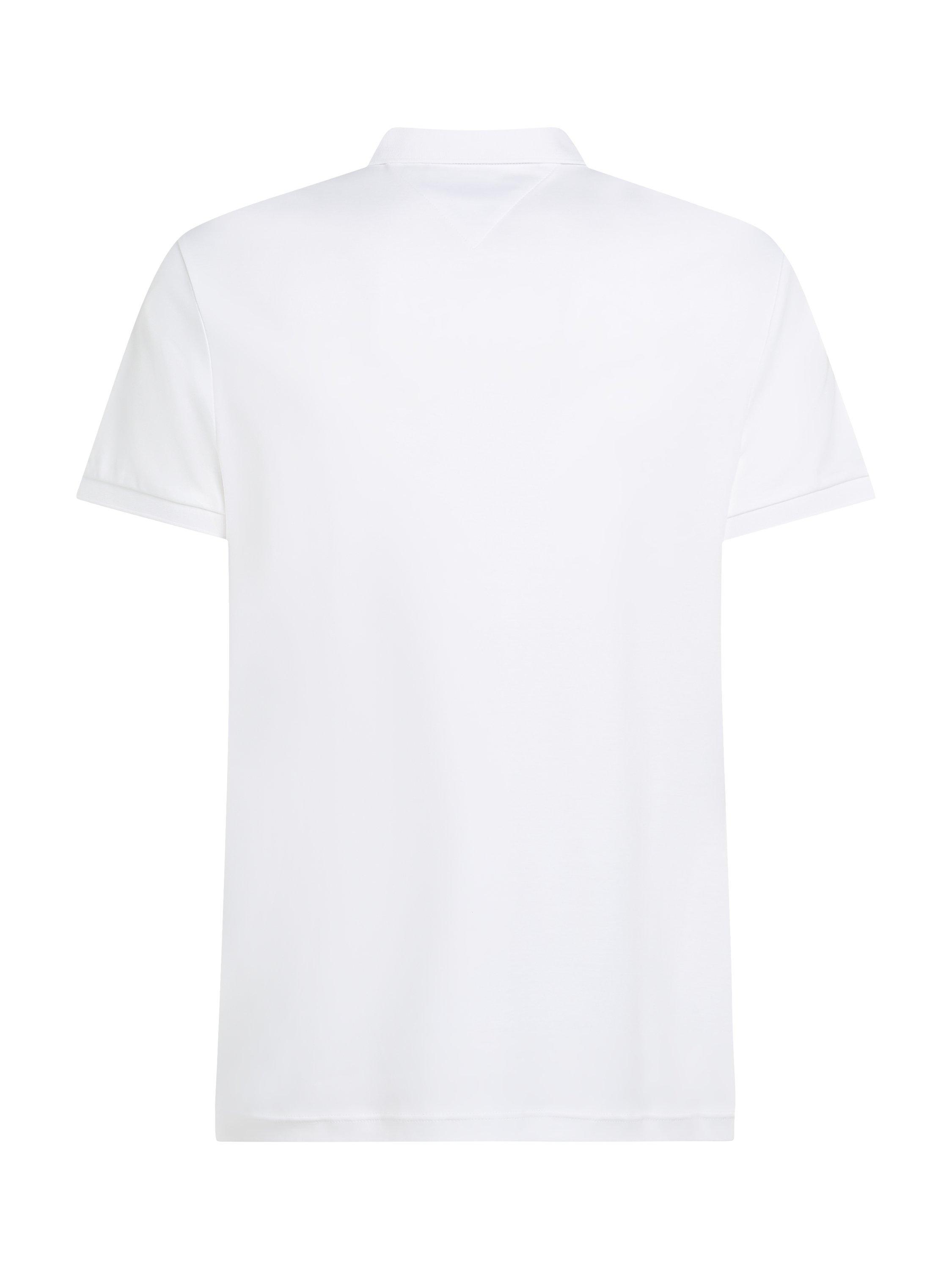 Product image 7 of 7, which shows Tommy Hilfiger Liquid Cotton Blend Regular Fit Short Sleeve Polo Shirt, White, XS