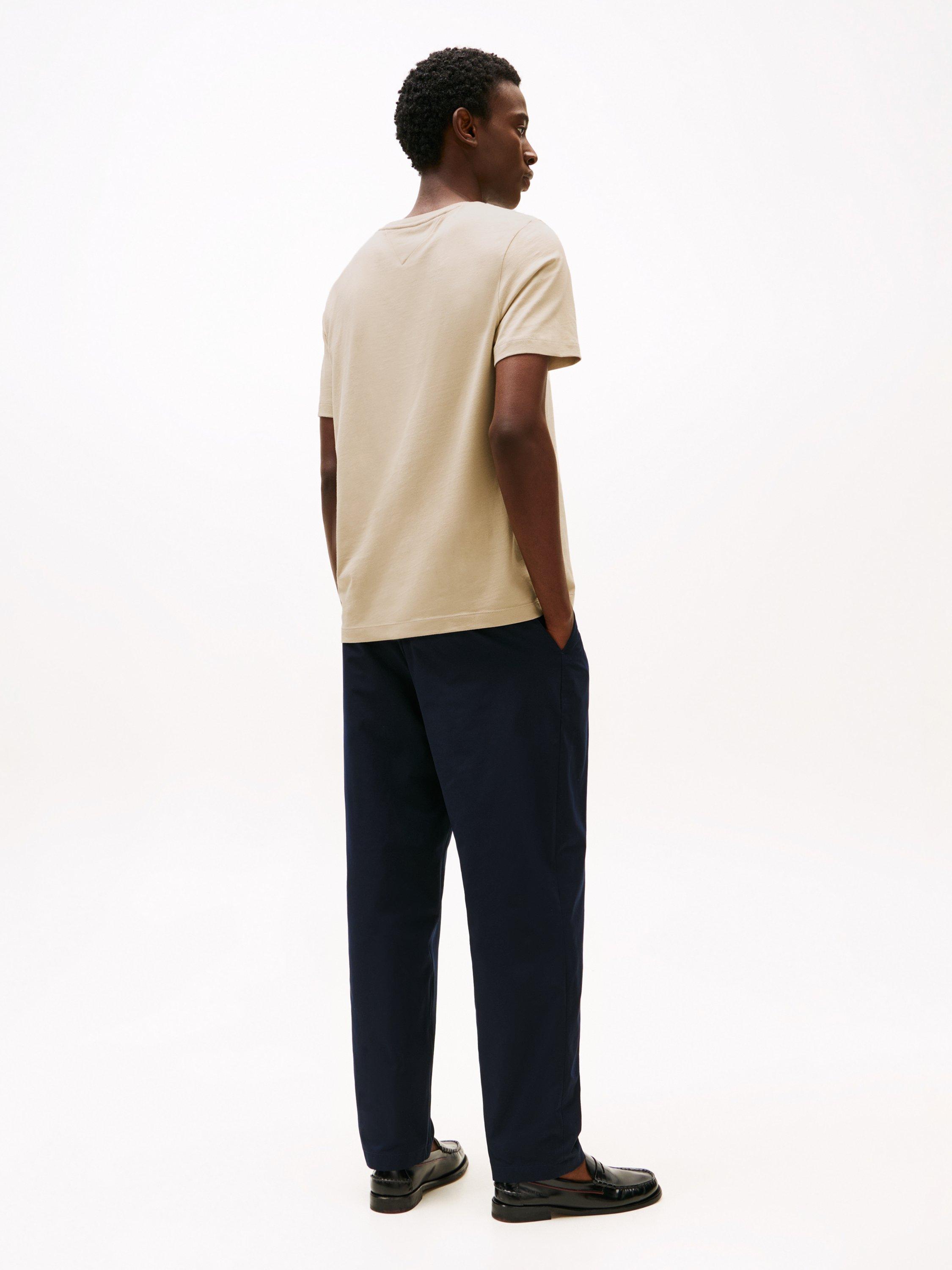 Product image 2 of 5, which shows Tommy Hilfiger Essential Cotton Regular Fit Short Sleeve T-Shirt, Sandalwood, M