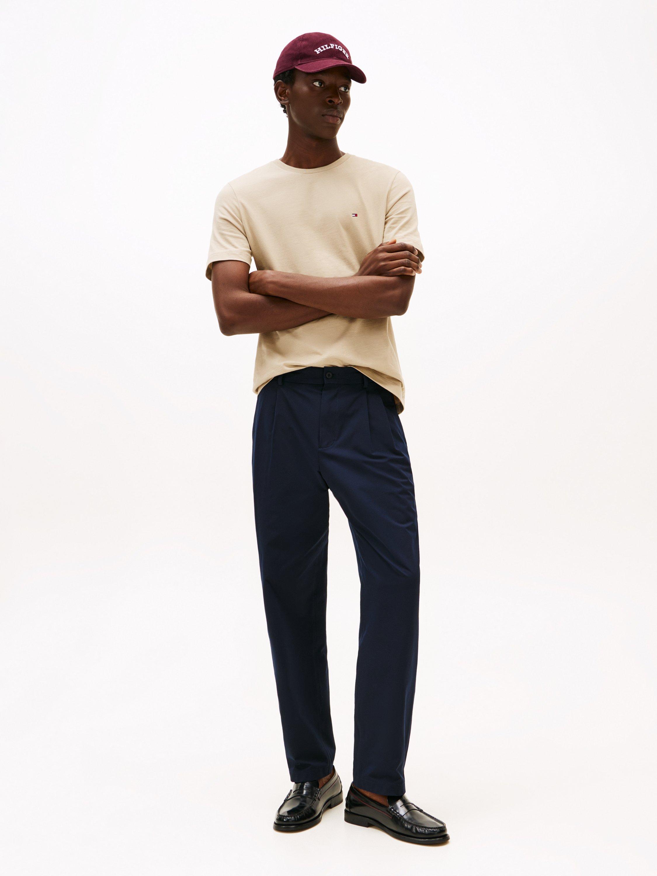 Product image 3 of 5, which shows Tommy Hilfiger Essential Cotton Regular Fit Short Sleeve T-Shirt, Sandalwood, M