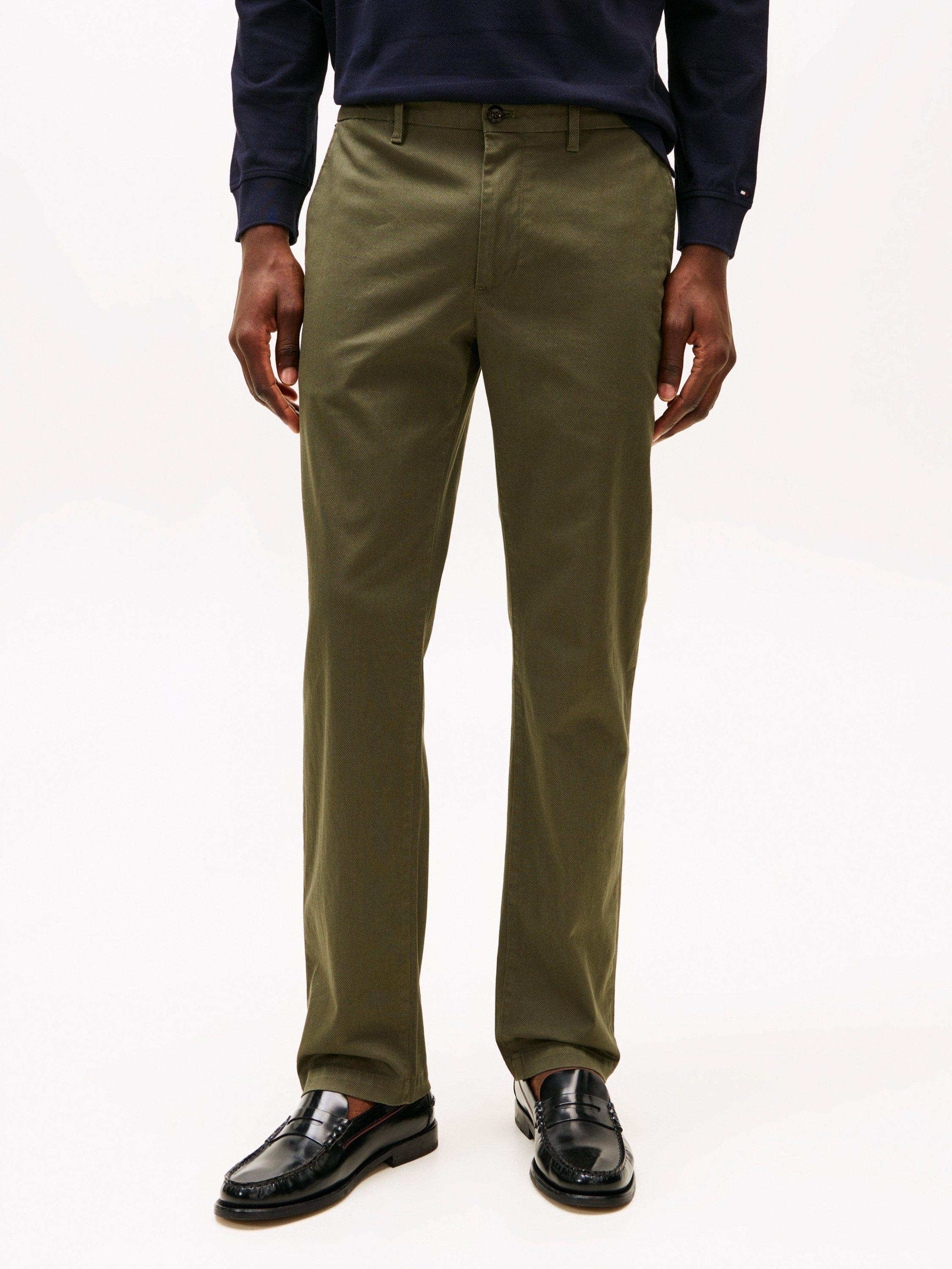 Product image 1 of 5, which shows Tommy Hilfiger Denton Textured Stretch Cotton Blend Chinos, Army Green, 32R