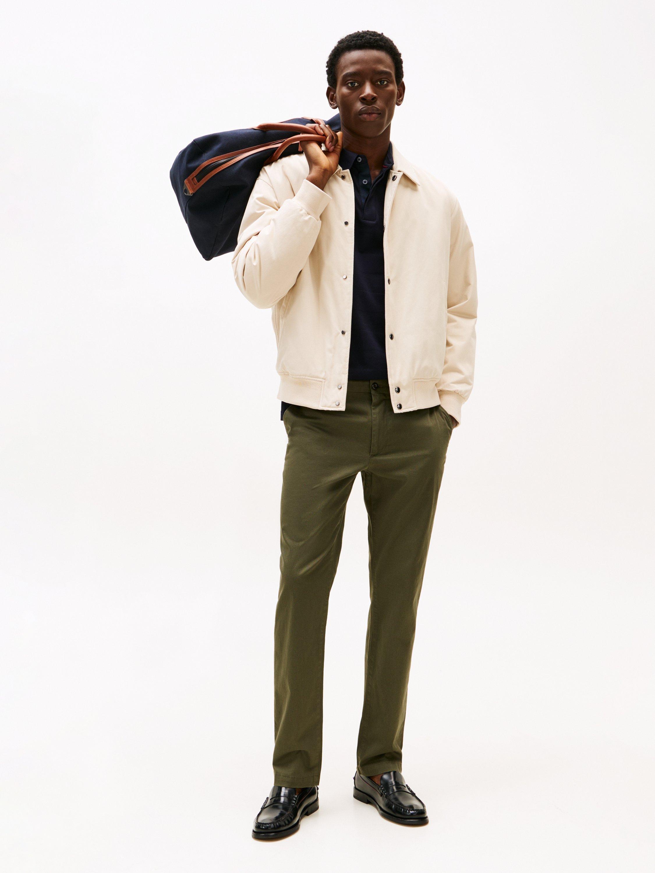 Product image 3 of 5, which shows Tommy Hilfiger Denton Textured Stretch Cotton Blend Chinos, Army Green, 32R