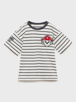Mango Kids' Paw Patrol Stripe T-Shirt, Charcoal, Charcoal