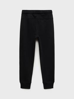 Mango Kids' Focus Cotton Drawstring Joggers - view 2, Black