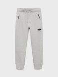 Mango Kids' Focus Cotton Drawstring Joggers, Medium Grey