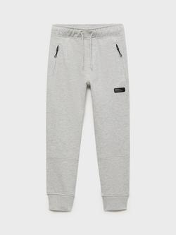 Mango Kids' Focus Cotton Drawstring Joggers, Medium Grey