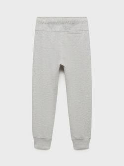 Mango Kids' Focus Cotton Drawstring Joggers - view 2, Medium Grey
