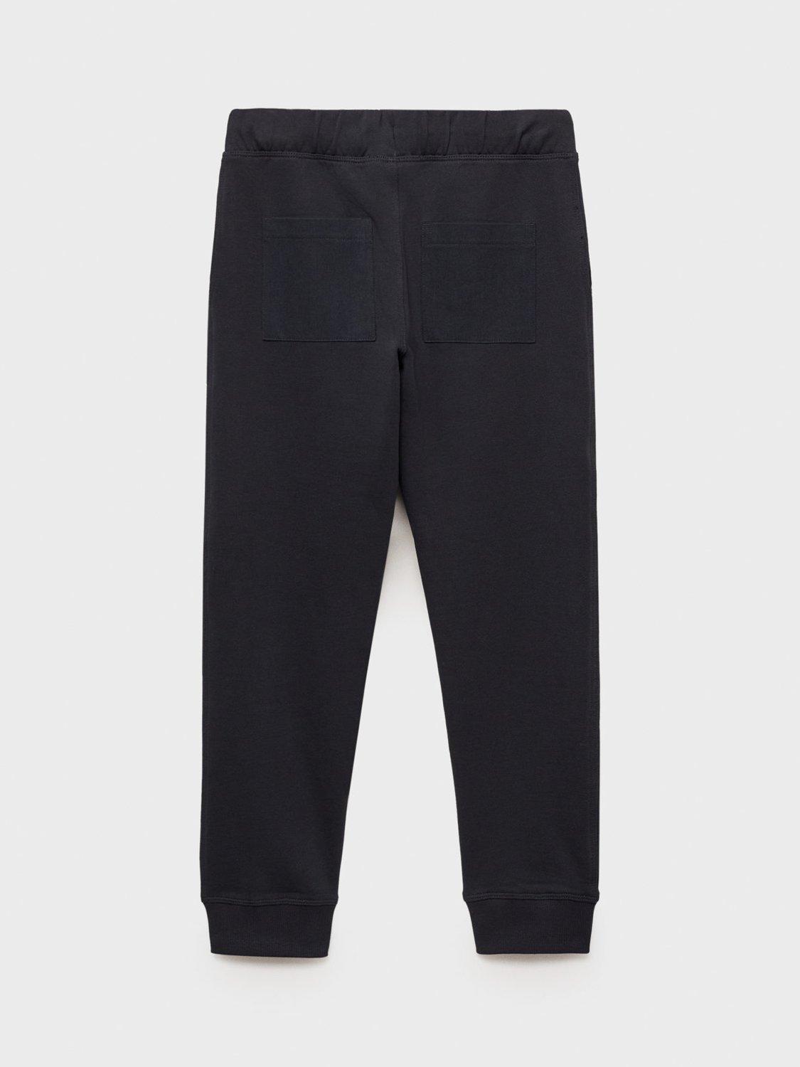 Product image 2 of 4, which shows Mango Kids' Tongi Elasticated Drawstring Waist Joggers, Charcoal, 13-14 years