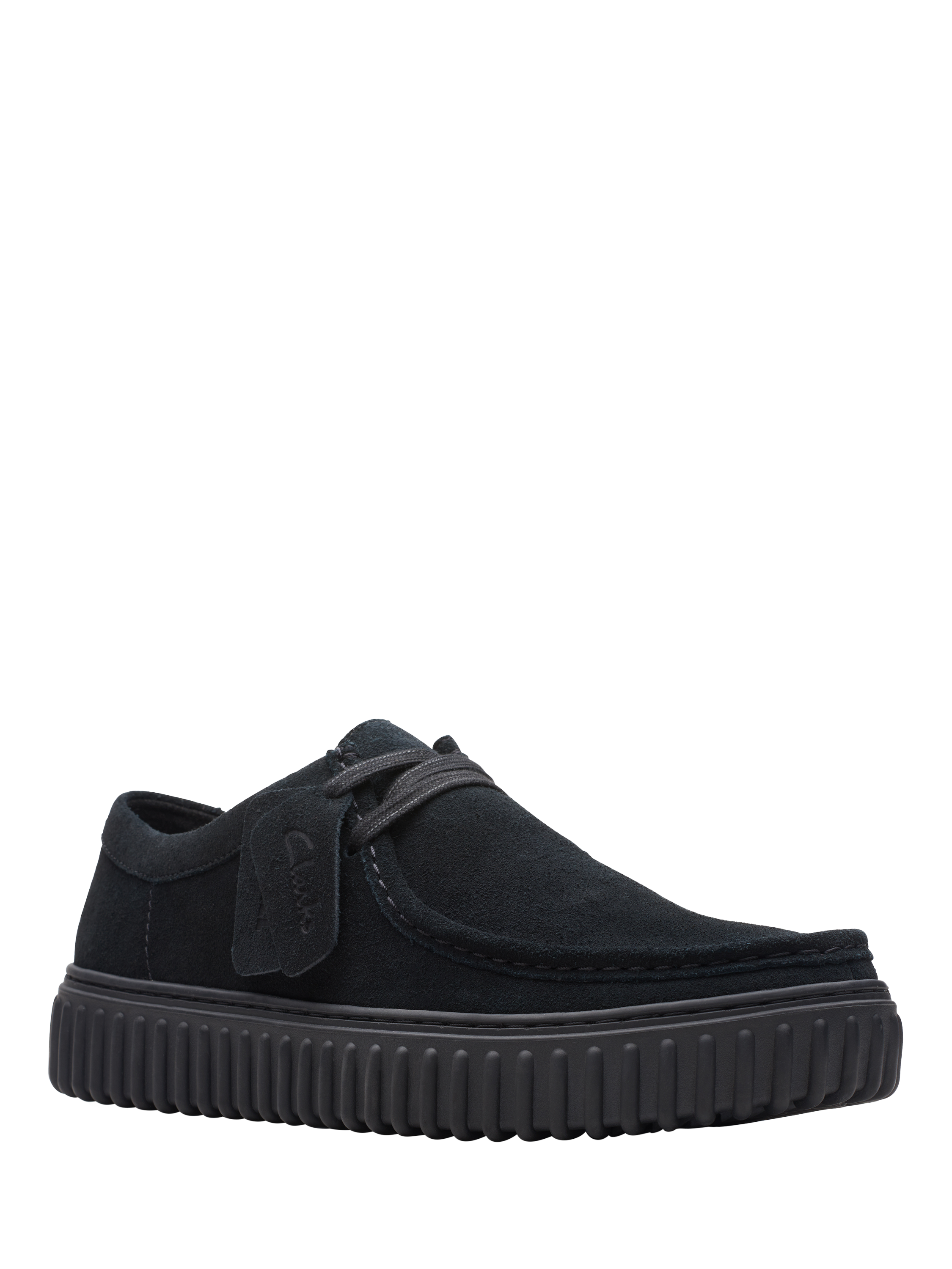 Product image 2 of 7, which shows Clarks Torhill Lo Suede Loafers, Black, 7