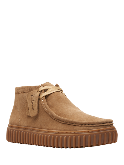 Clarks Torhill Hi Suede Ankle Boots, Sand - view 2, Sand