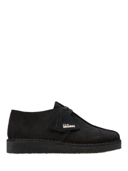 Clarks Originals Desert Trek Suede Shoes, Black, Black