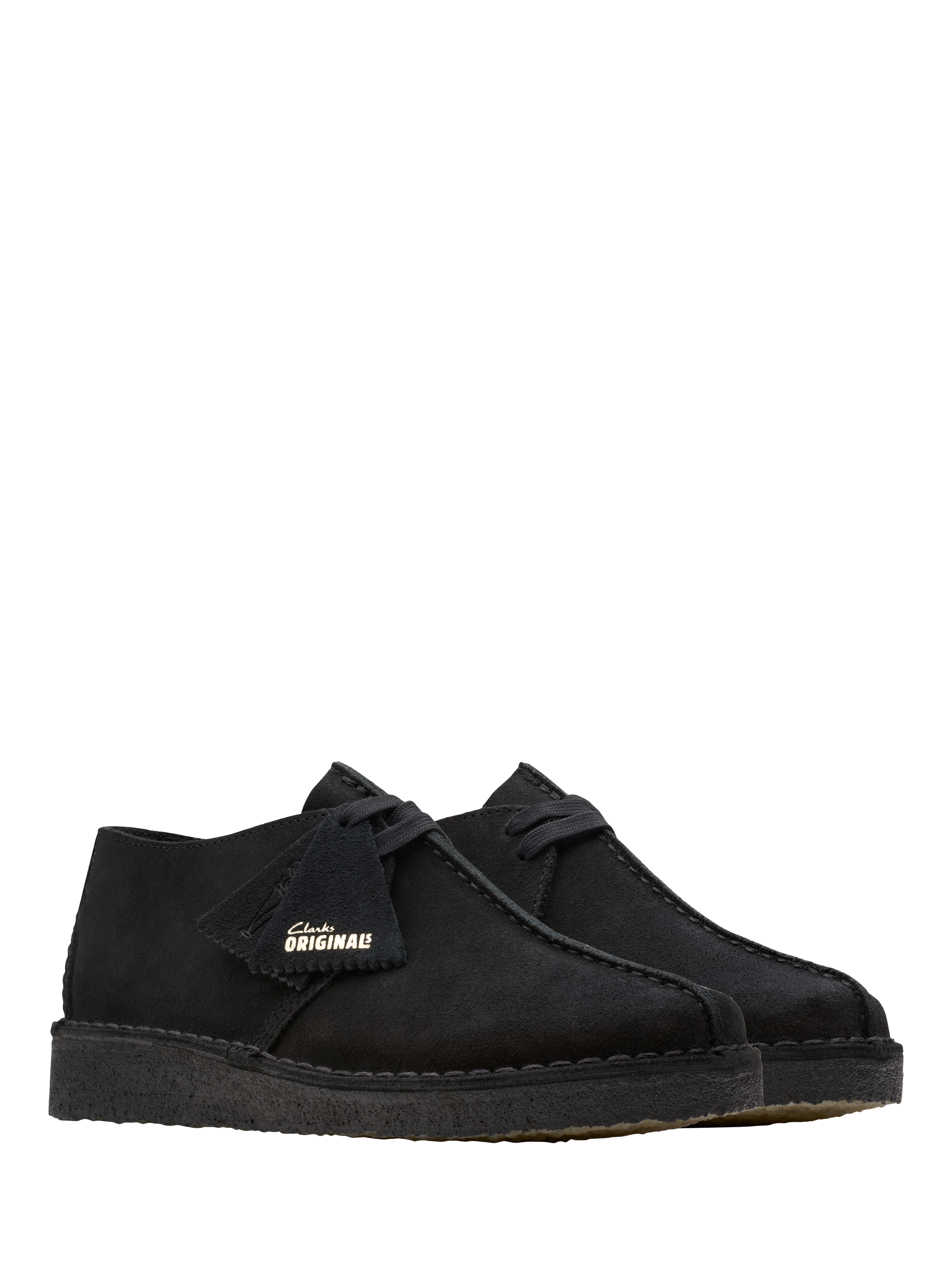 Product image 4 of 8, which shows Clarks Originals Desert Trek Suede Shoes, Black, 7