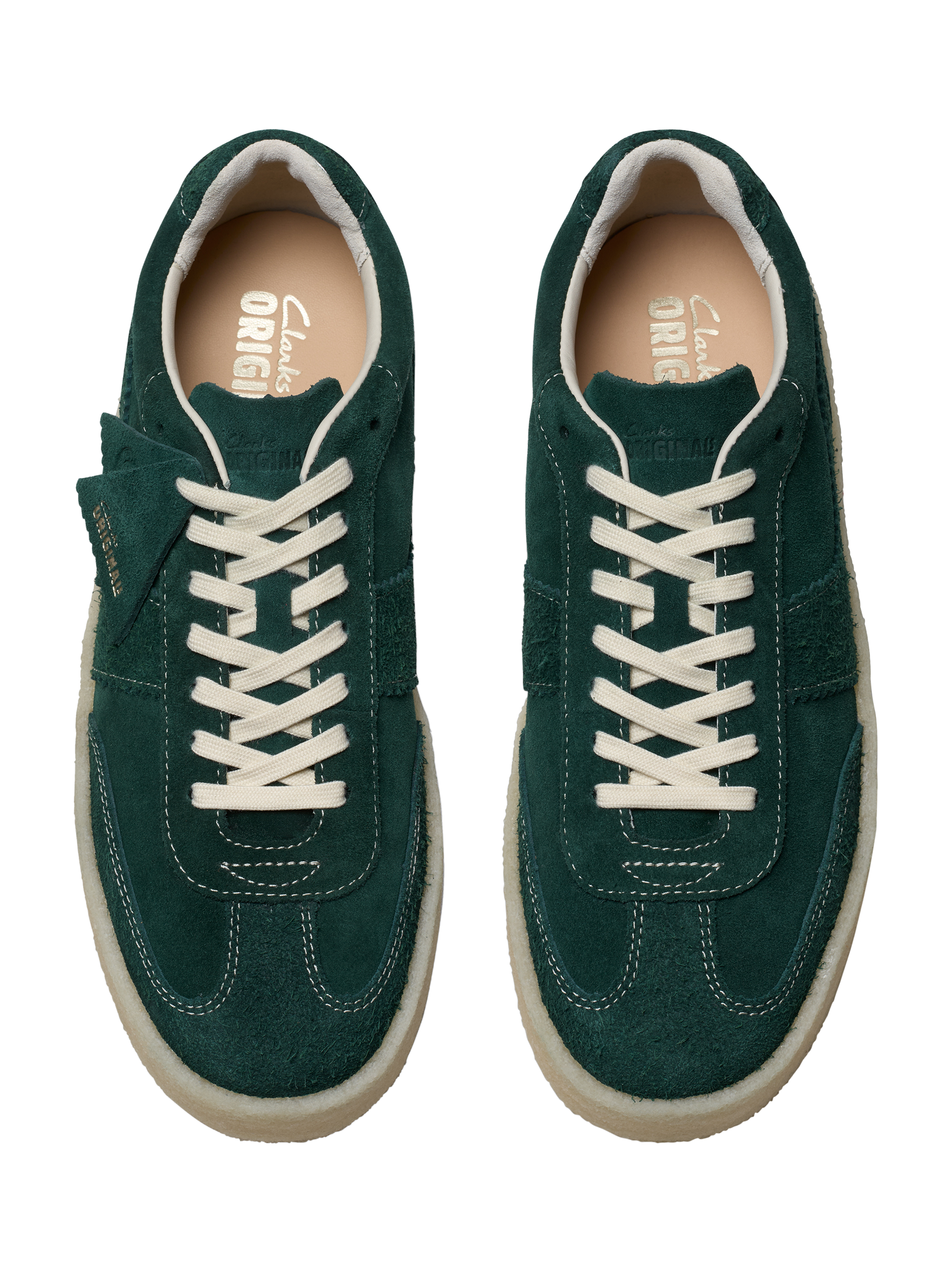 Product image 6 of 7, which shows Clarks Originals Tor 80 Suede Lace Up Trainers, Pine Green, 7