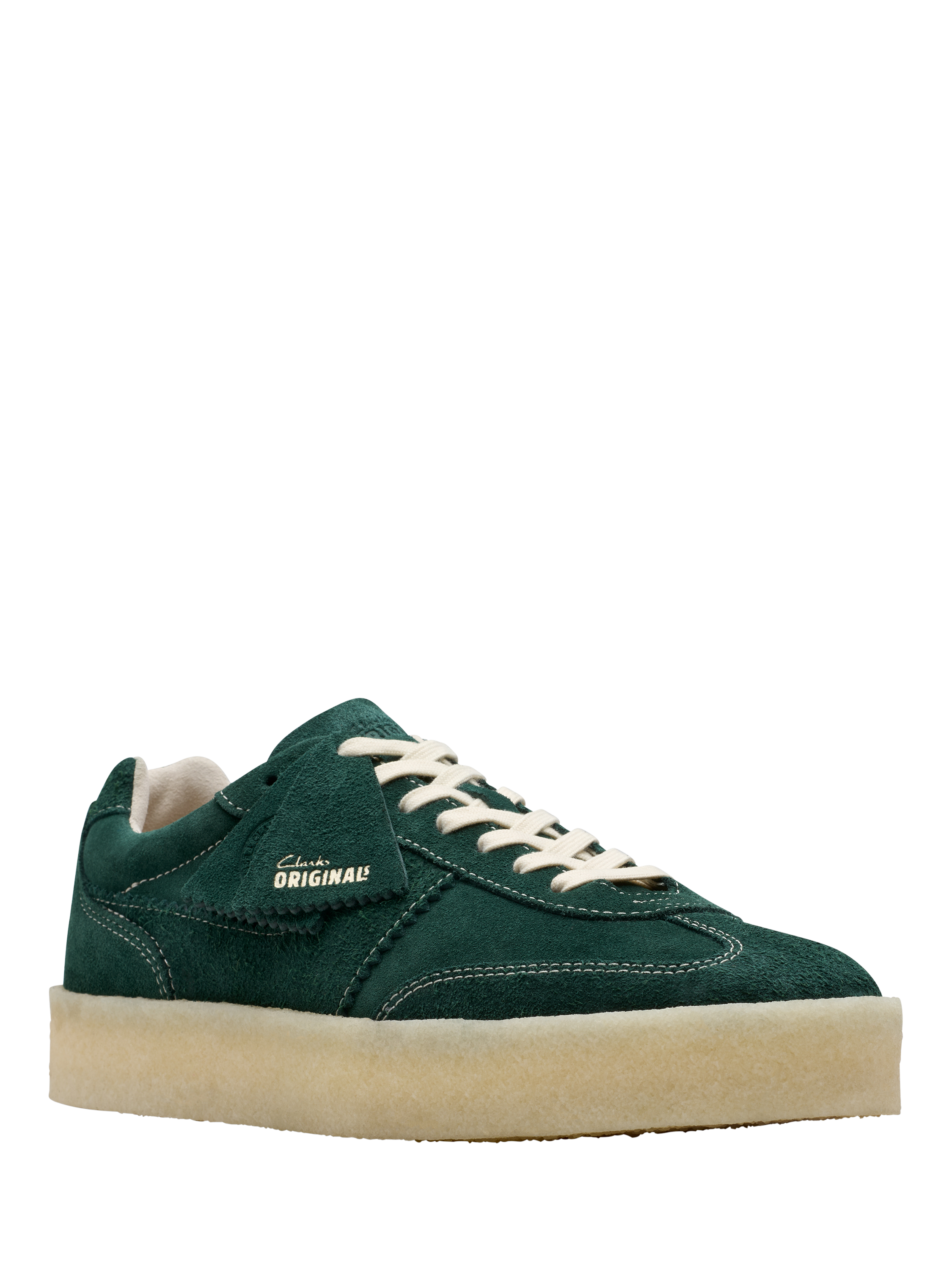 Product image 7 of 7, which shows Clarks Originals Tor 80 Suede Lace Up Trainers, Pine Green, 7