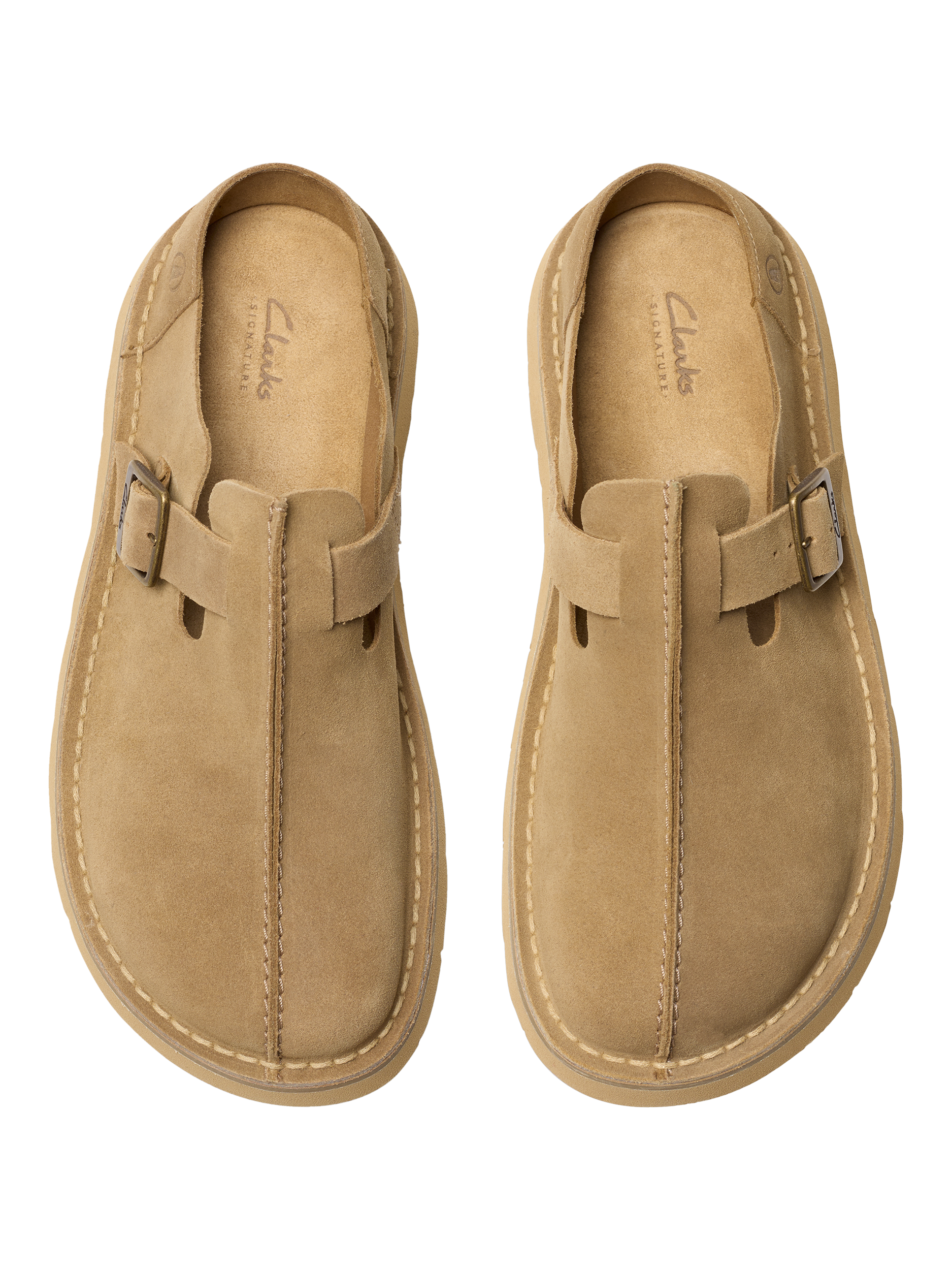 Product image 6 of 7, which shows Clarks Solsbury Suede Mule Sandals, Sand, 11