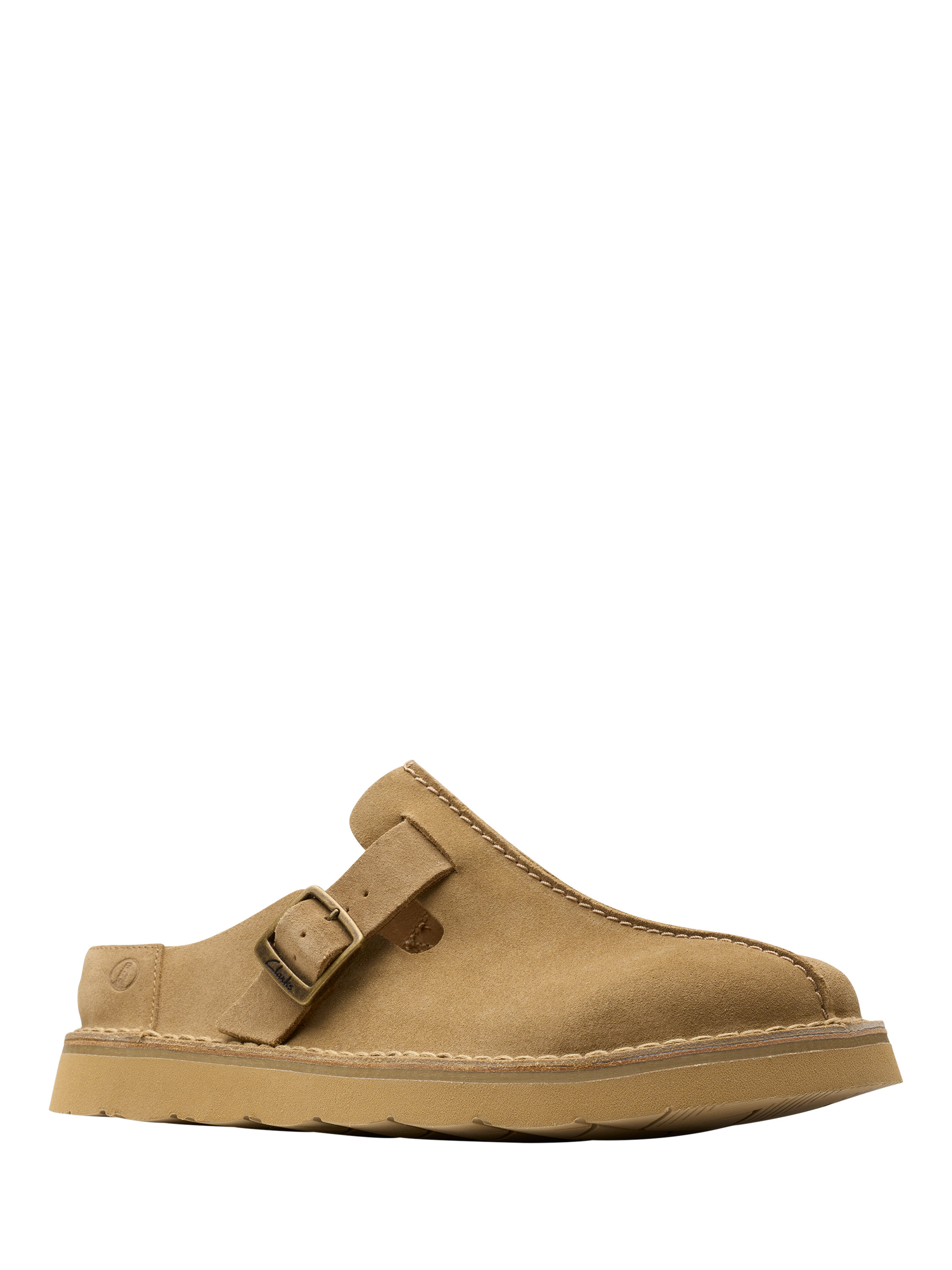 Product image 7 of 7, which shows Clarks Solsbury Suede Mule Sandals, Sand, 11