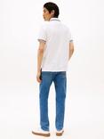 Tommy Hilfiger Cotton Blend Slim Fit Short Sleeve Tipped Polo Shirt, Navy, White