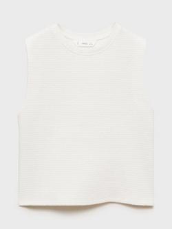 Mango Kids' Luri Vest Top, Natural White - view 2, Natural White