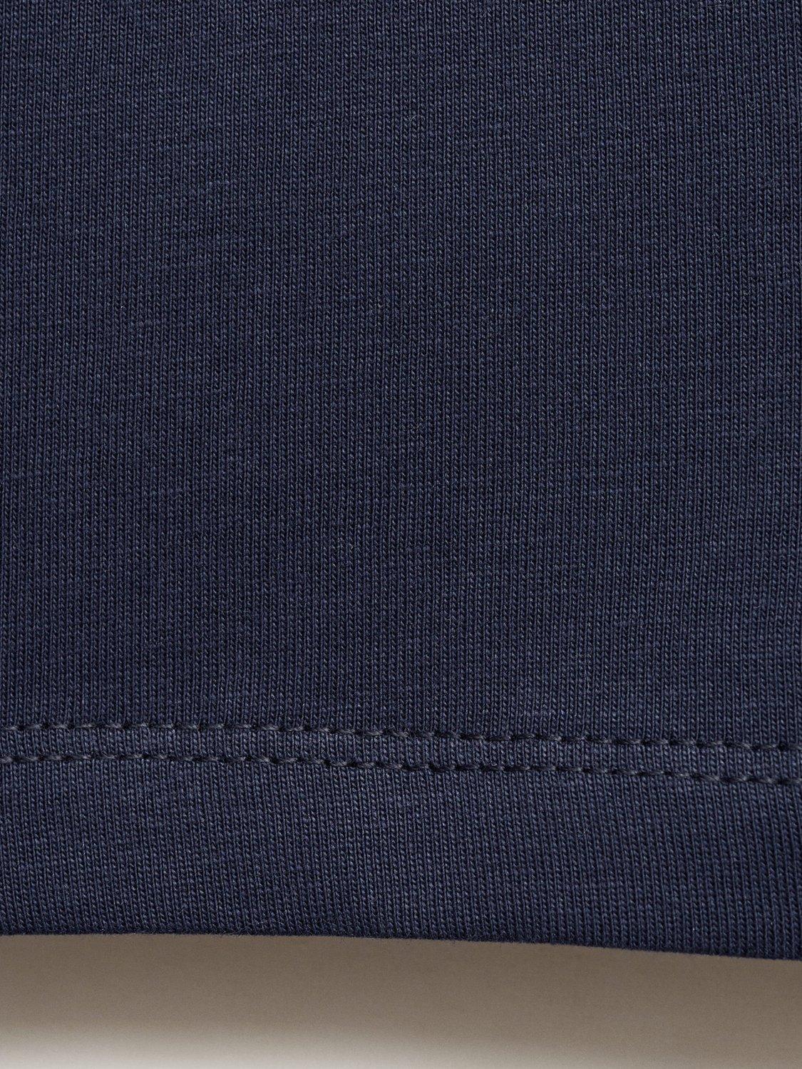 Product image 5 of 7, which shows Mango Kids' Volanti Cotton One Shoulder Top, Navy, 5-6 years