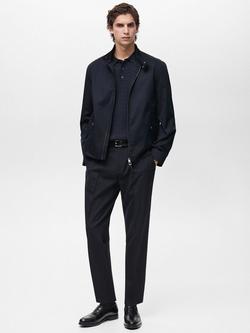 Mango Talco Cotton Blend Zipped Jacket - view 2, Dark Blue