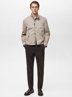 Mango Talco Cotton Blend Zipped Jacket - view 2, Natural White