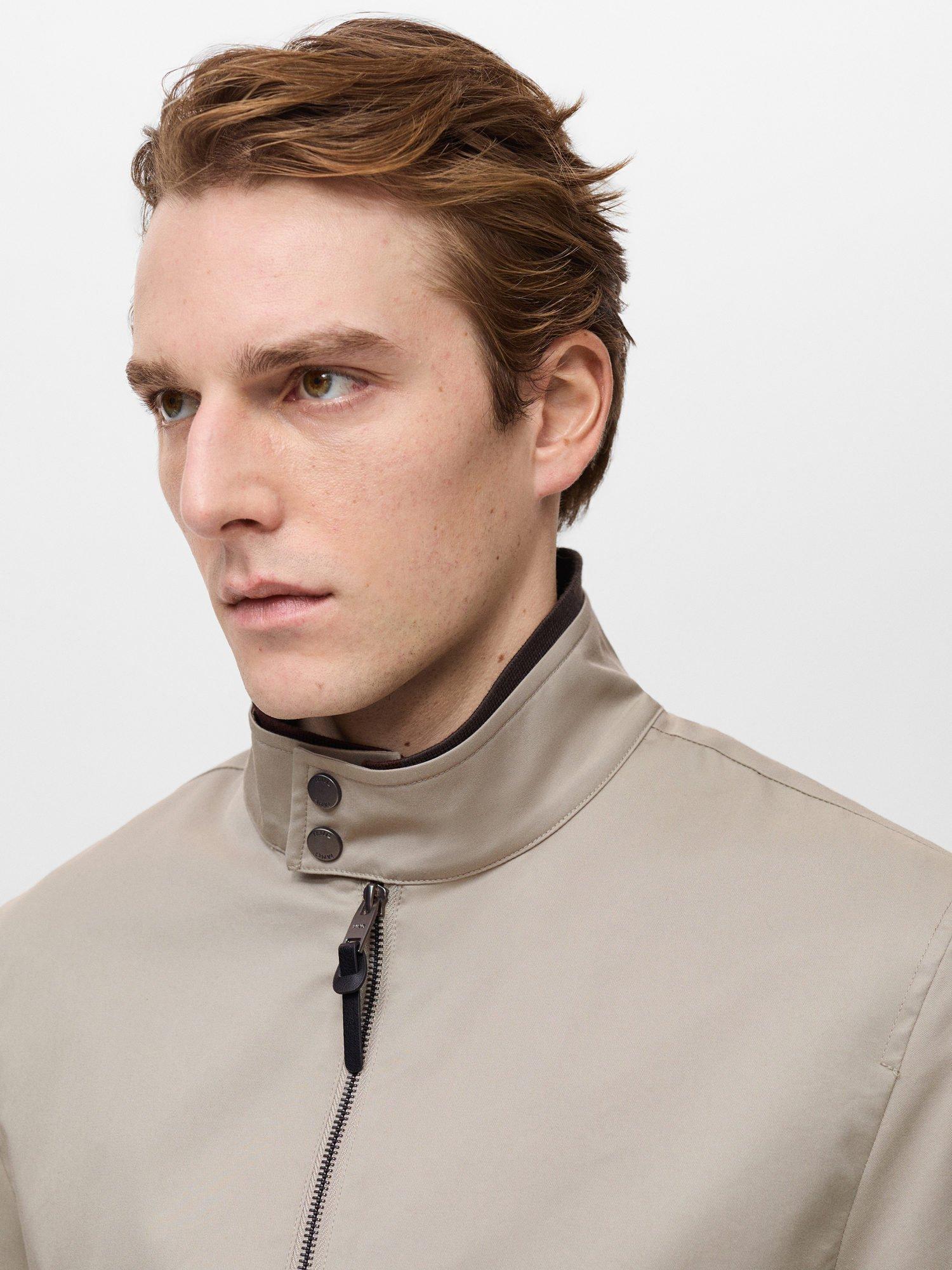 Product image 6 of 8, which shows Mango Talco Cotton Blend Zipped Jacket, Natural White, S
