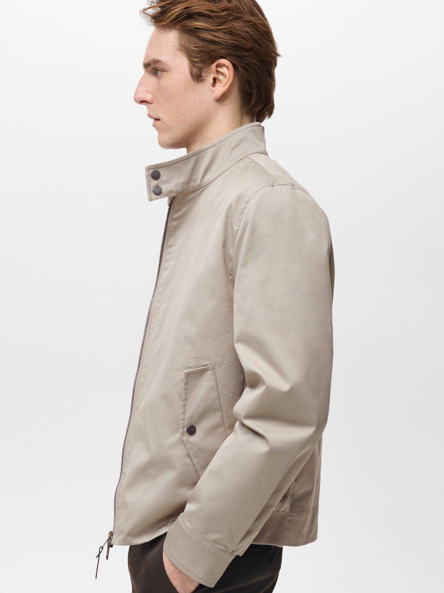 Product image 7 of 8, which shows Mango Talco Cotton Blend Zipped Jacket, Natural White, S