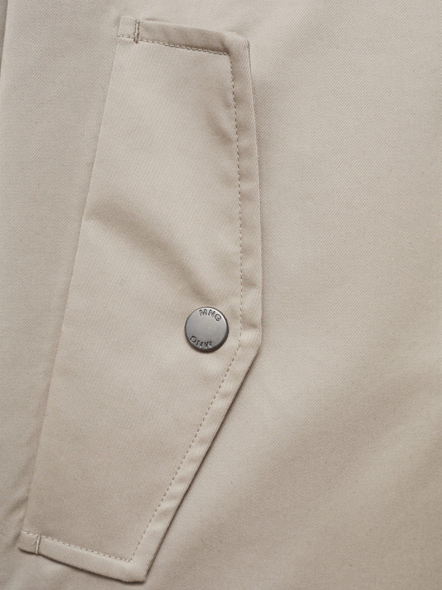 Product image 8 of 8, which shows Mango Talco Cotton Blend Zipped Jacket, Natural White, S