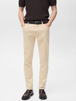 Mango Patrick Slim Fit Jeans, Beige, Beige