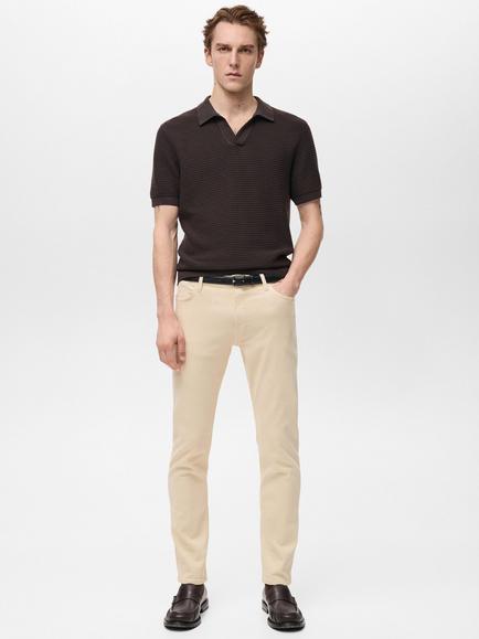 Mango Patrick Slim Fit Jeans, Beige - view 2, Beige