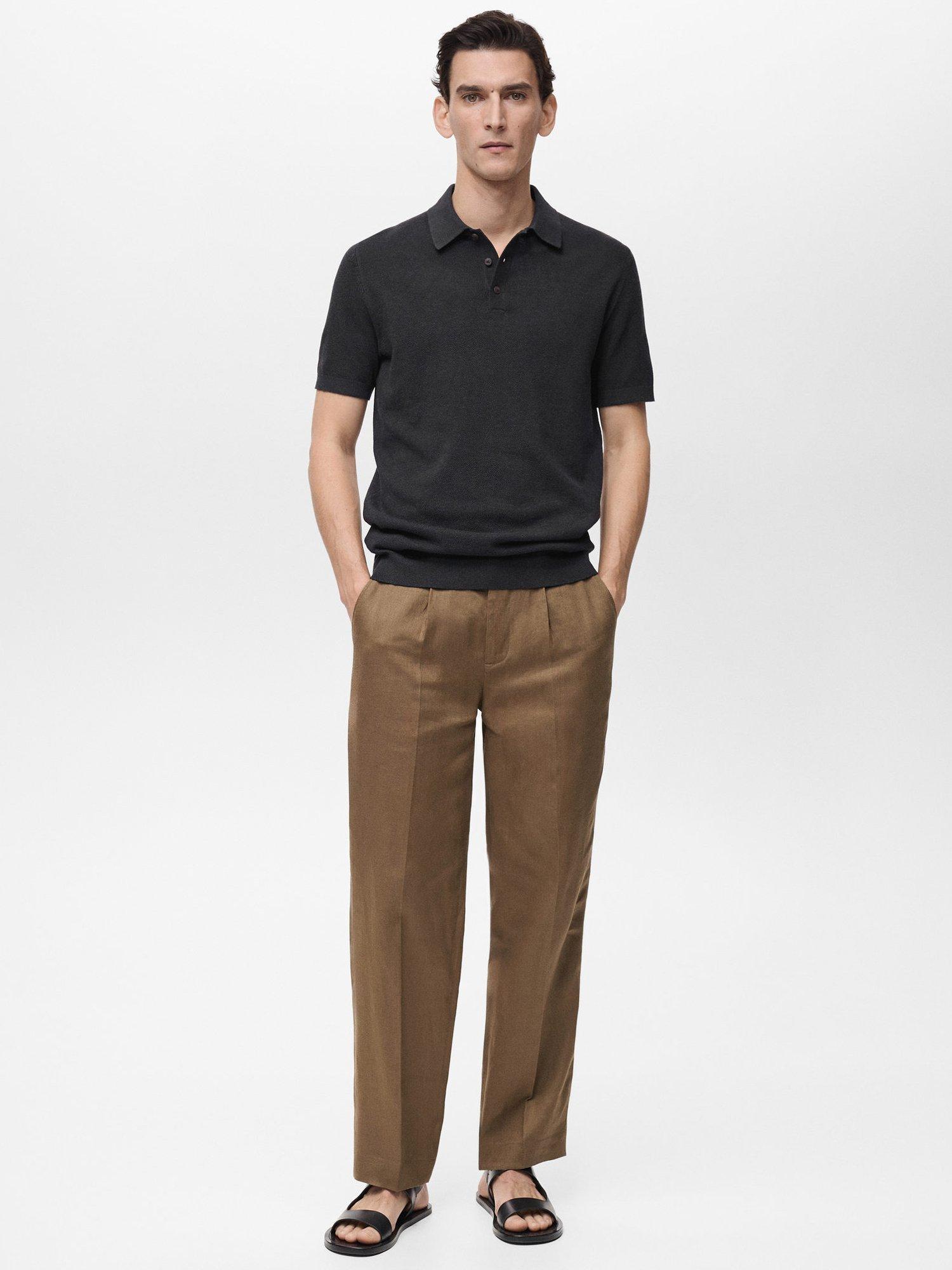 Product image 2 of 8, which shows Mango Andrew Cotton Blend Slim Fit Short Sleeve Polo Shirt, Black, S