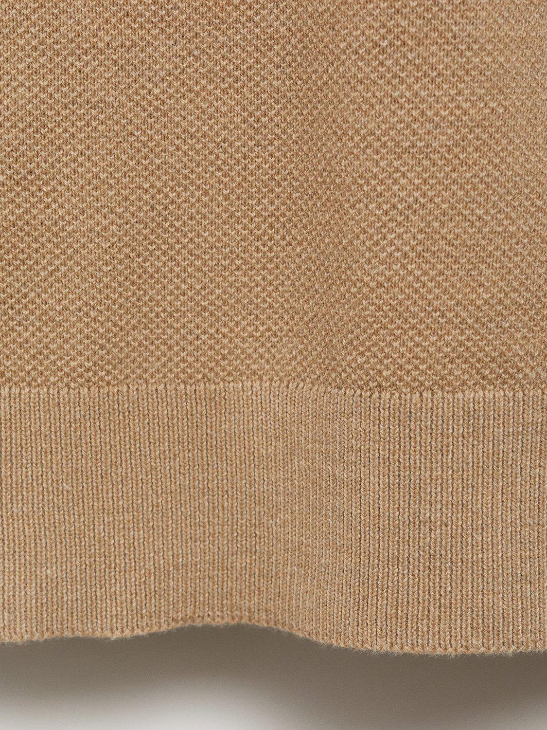 Product image 5 of 8, which shows Mango Andrew Cotton Blend Slim Fit Short Sleeve Polo Shirt, Beige, S
