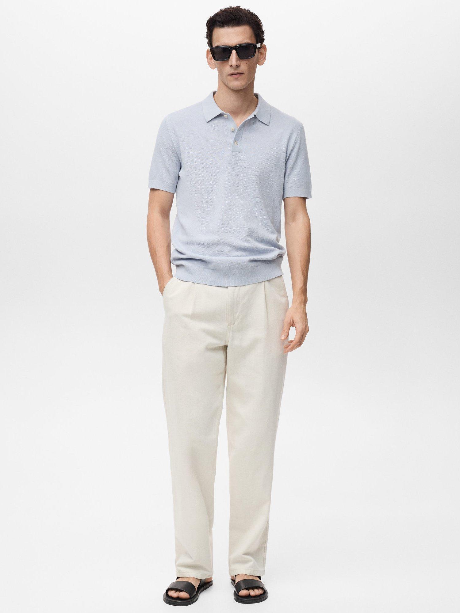 Product image 2 of 8, which shows Mango Andrew Slim Fit Polo Shirt, Mid Blue, XL