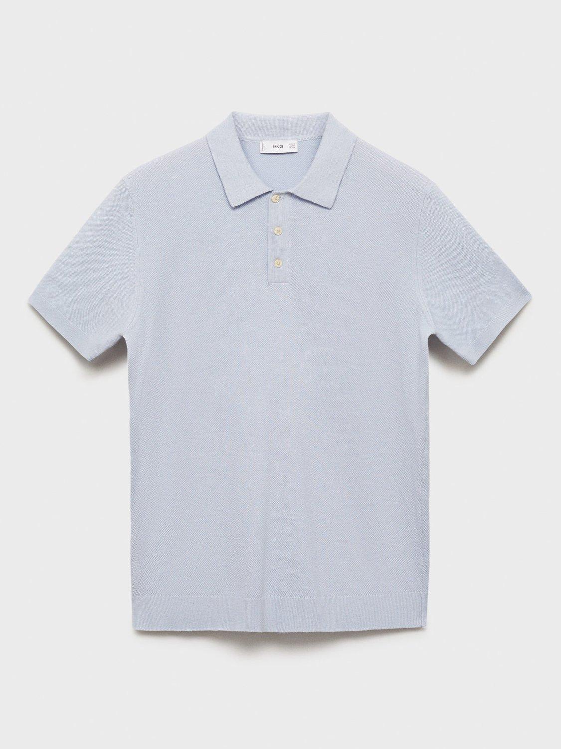 Product image 3 of 8, which shows Mango Andrew Slim Fit Polo Shirt, Mid Blue, XL