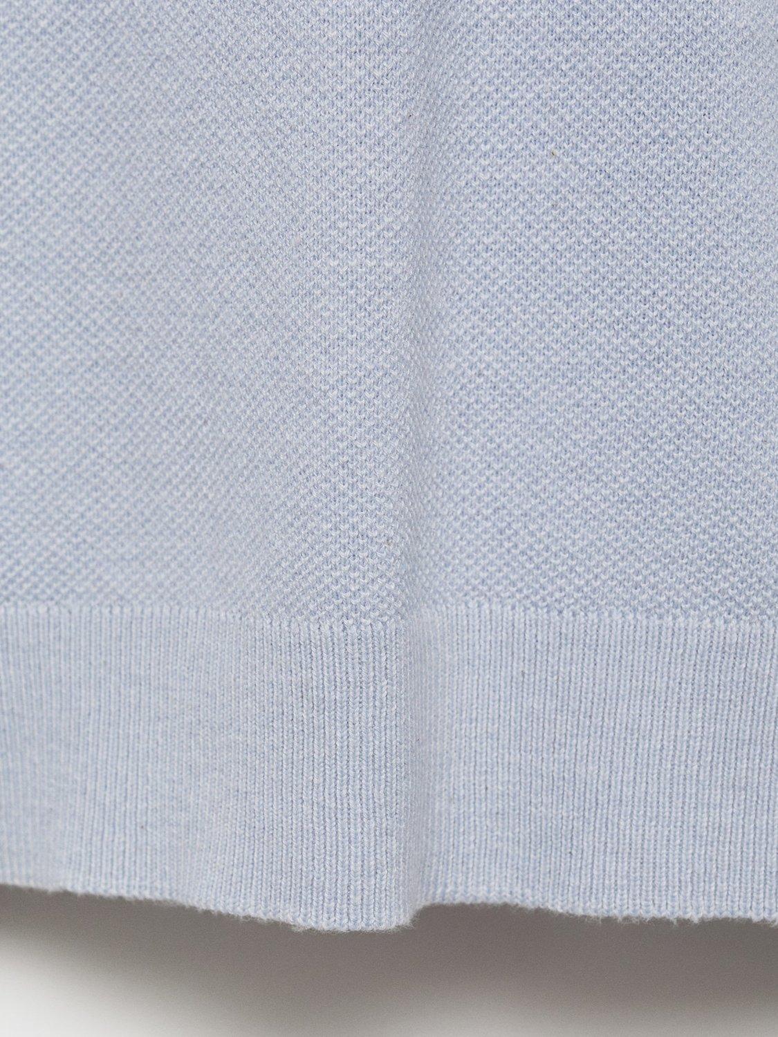 Product image 5 of 8, which shows Mango Andrew Slim Fit Polo Shirt, Mid Blue, XL