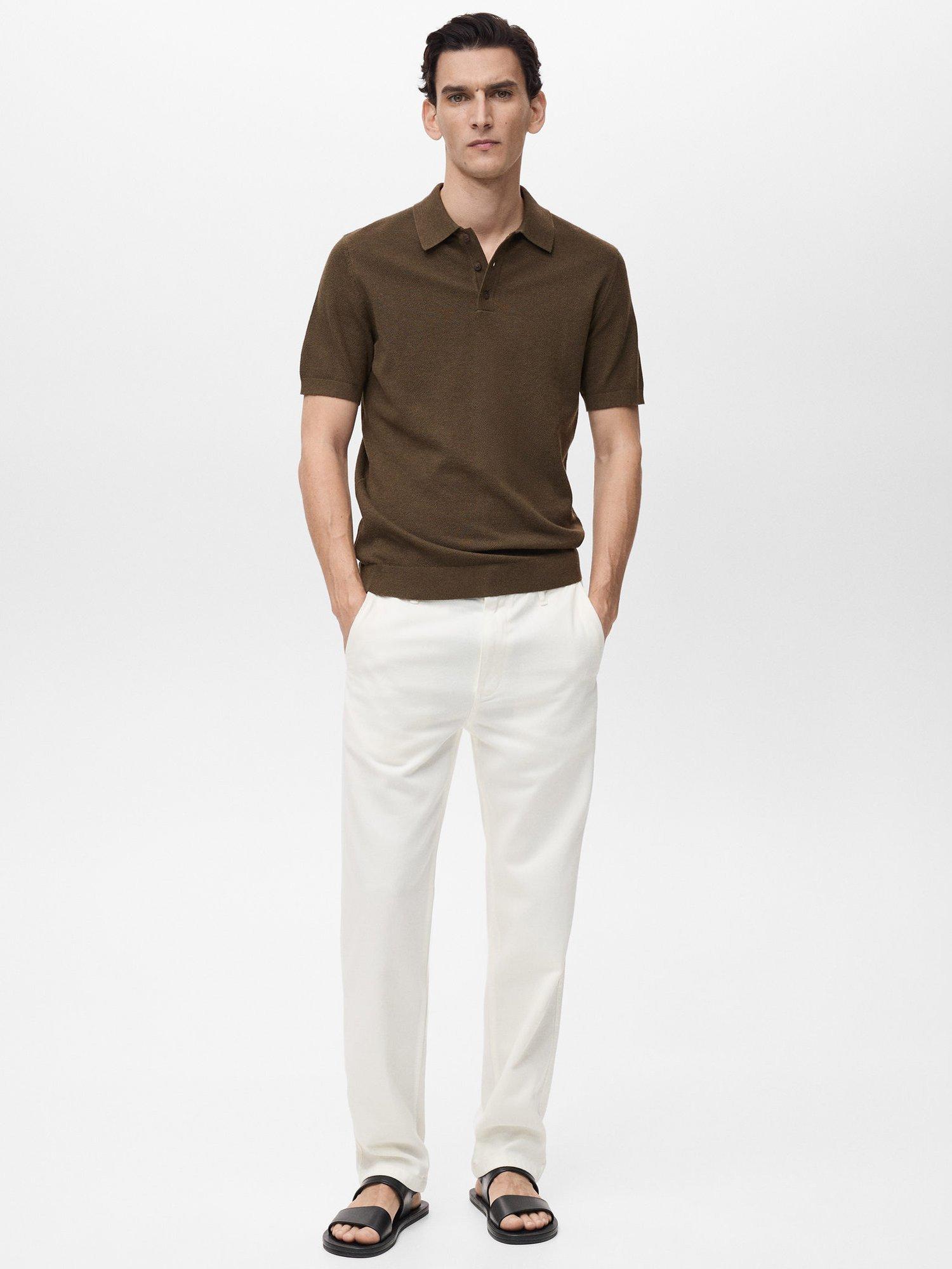 Product image 2 of 8, which shows Mango Andrew Slim Fit Polo Shirt, Brown, L