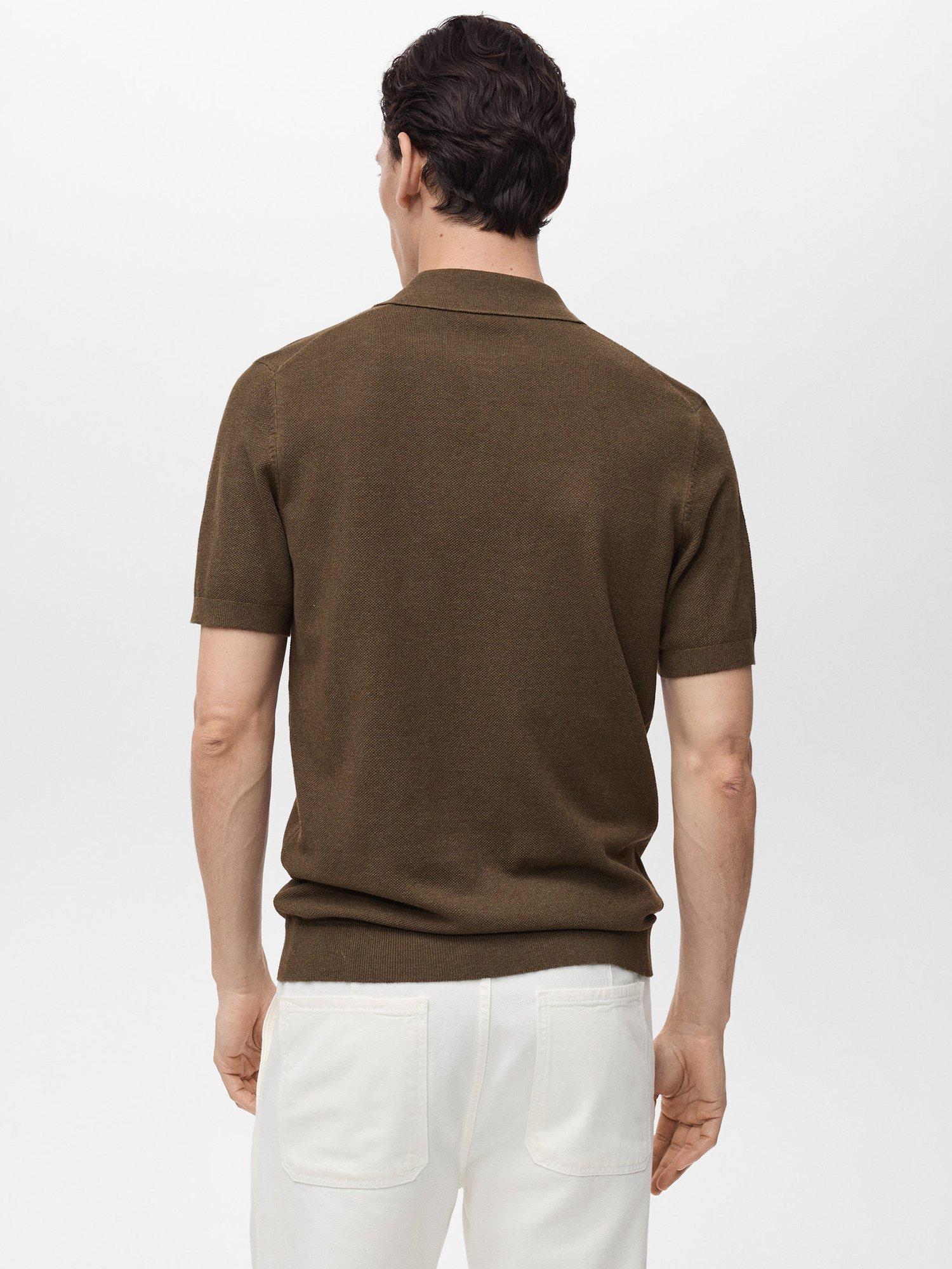 Product image 4 of 8, which shows Mango Andrew Slim Fit Polo Shirt, Brown, L