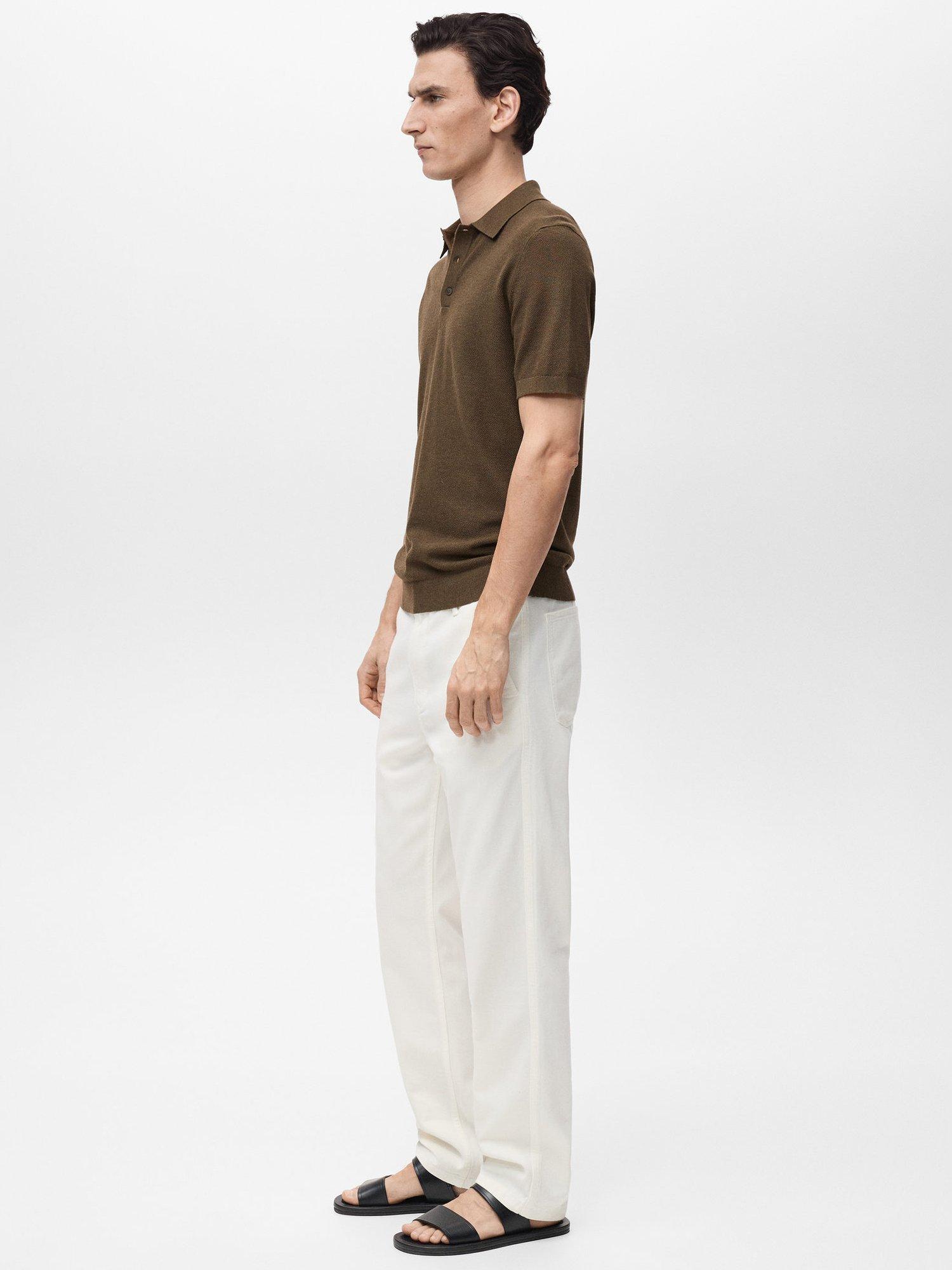 Product image 7 of 8, which shows Mango Andrew Slim Fit Polo Shirt, Brown, L