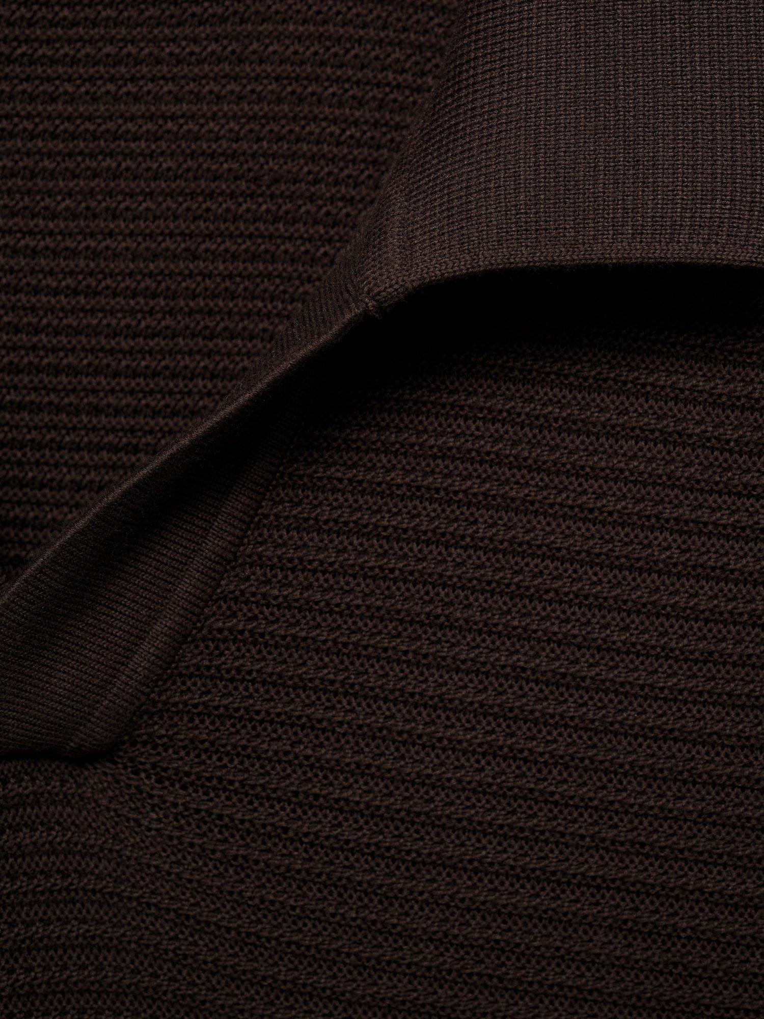 Product image 7 of 7, which shows Mango Salas Cotton Regular Fit Short Sleeve Polo Shirt, Dark Brown, S