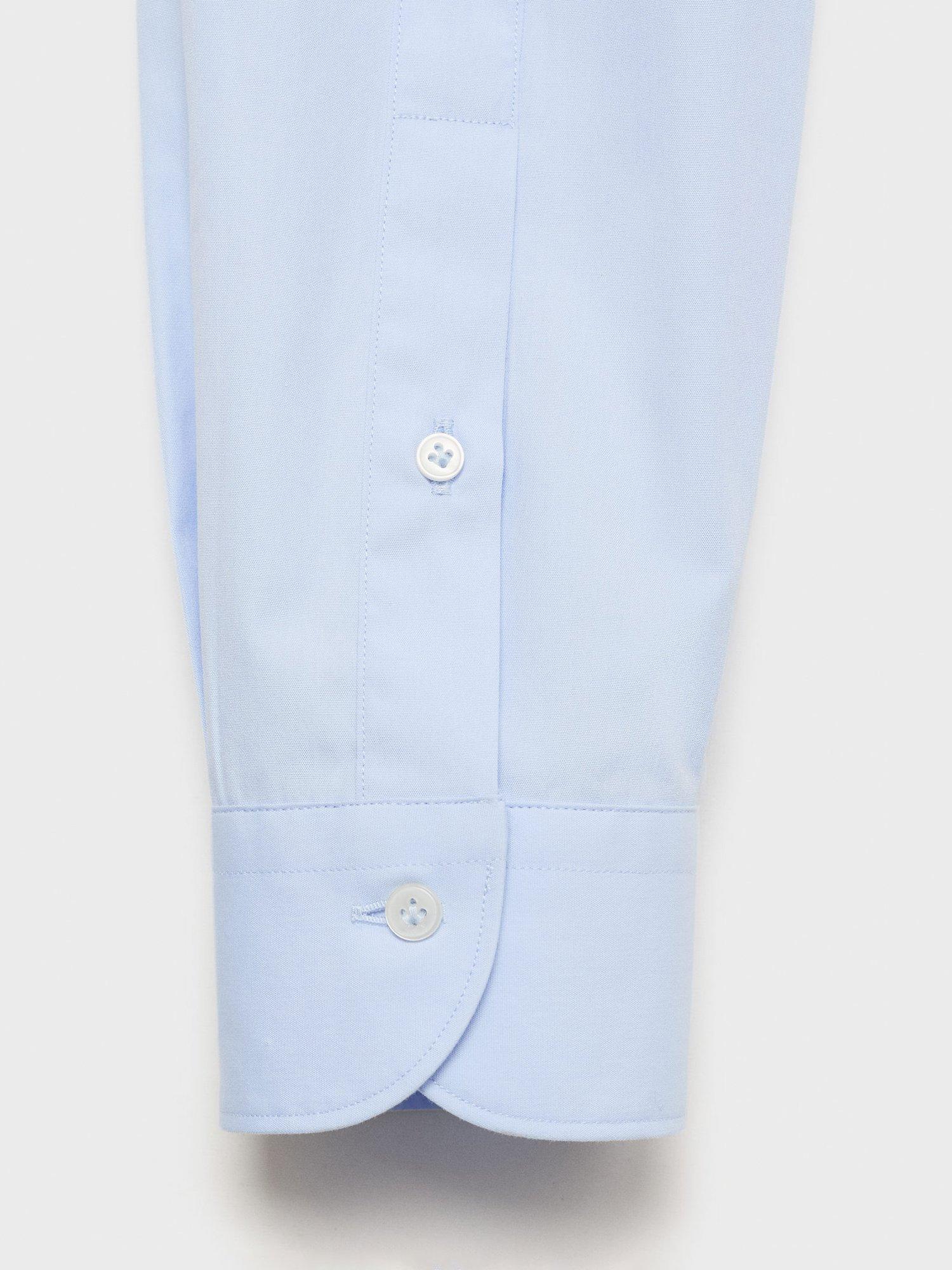 Product image 5 of 8, which shows Mango Cotton Regular Fit Shirt, Light Pastel Blue, XS