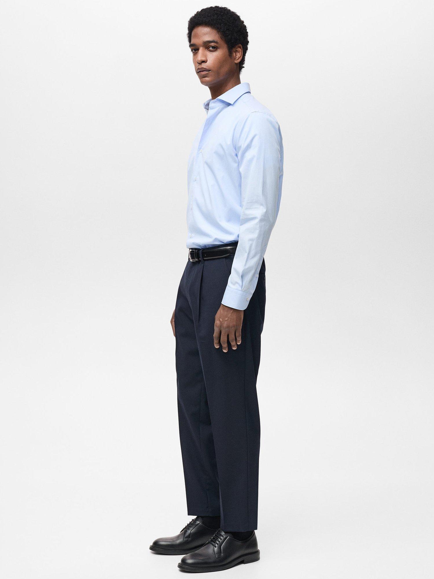 Product image 7 of 8, which shows Mango Cotton Regular Fit Shirt, Light Pastel Blue, XS