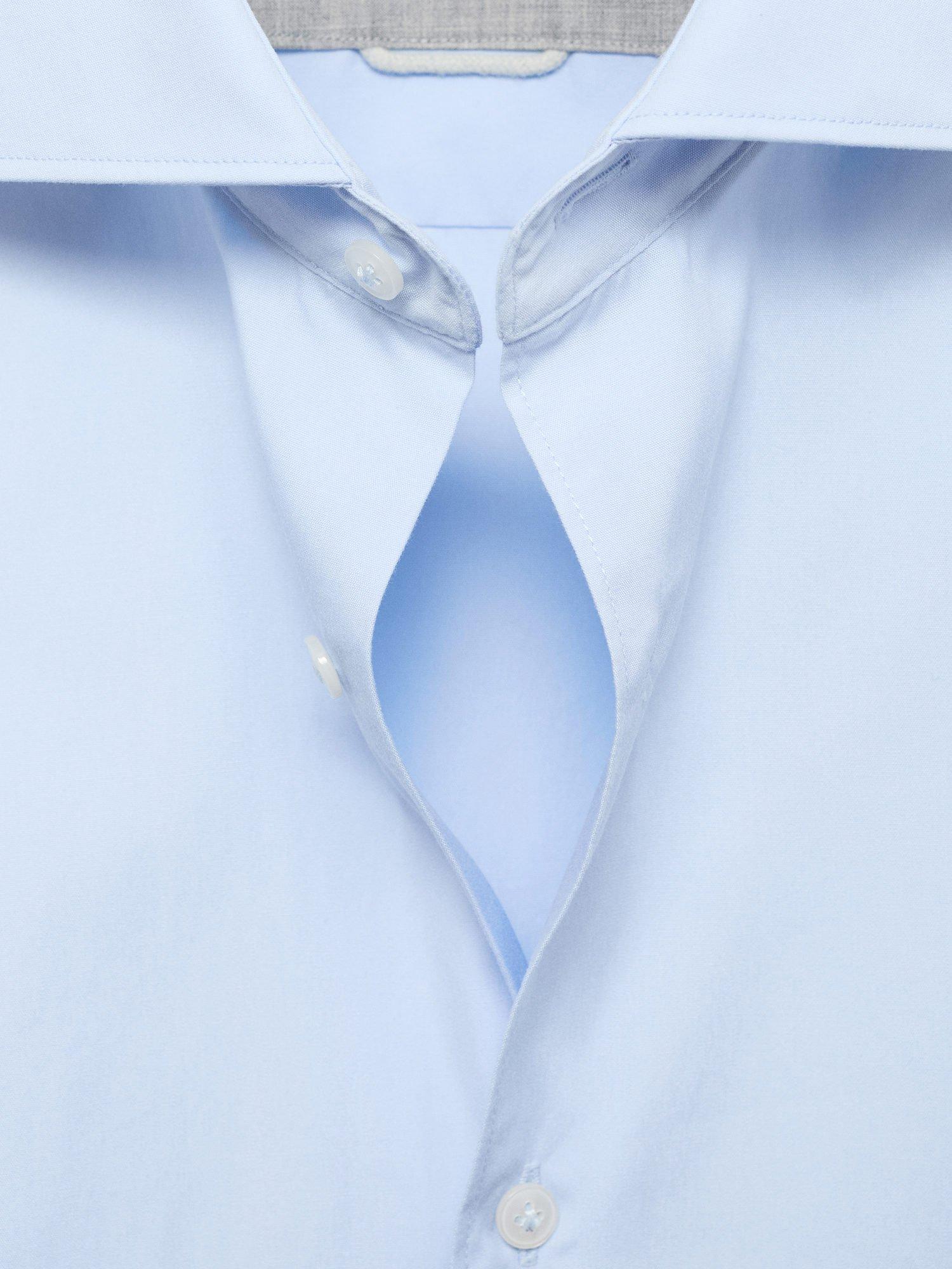 Product image 8 of 8, which shows Mango Cotton Regular Fit Shirt, Light Pastel Blue, XS