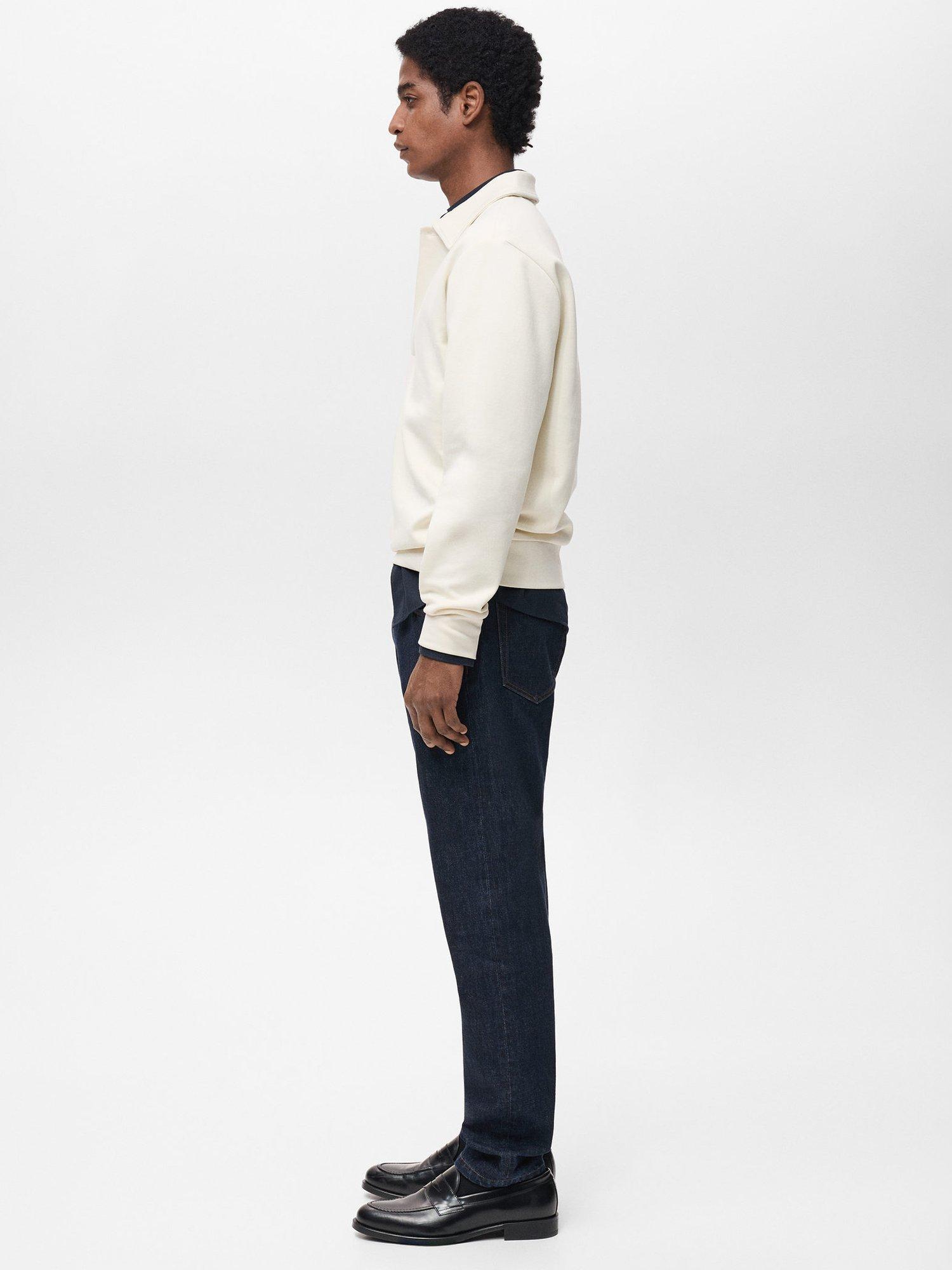 Product image 7 of 8, which shows Mango Beach Regular Fit Polo Neck Sweatshirt, Natural White, XS