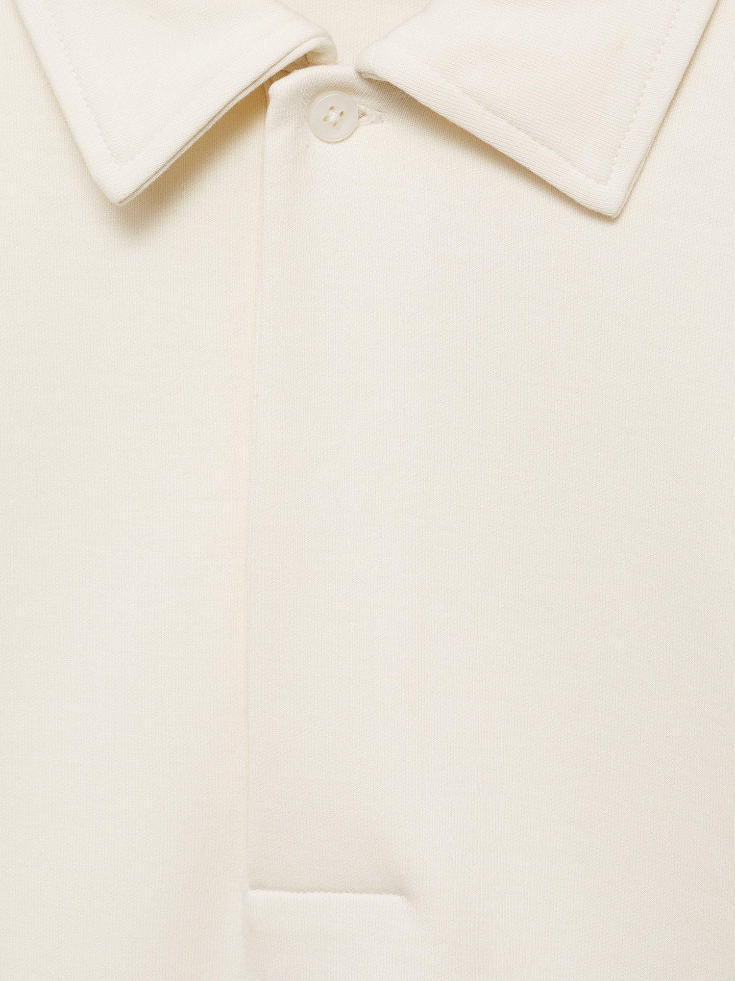 Product image 8 of 8, which shows Mango Beach Regular Fit Polo Neck Sweatshirt, Natural White, XS
