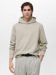 Mango Bone Cotton Blend Regular Fit Hoodie, Beige