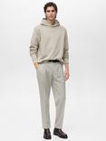 Mango Bone Cotton Blend Regular Fit Hoodie, Beige